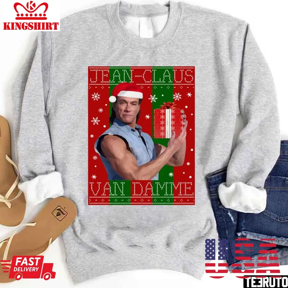 Jean Claus Van Damme Christmas Knit Unisex Sweatshirt Unisex Tshirt