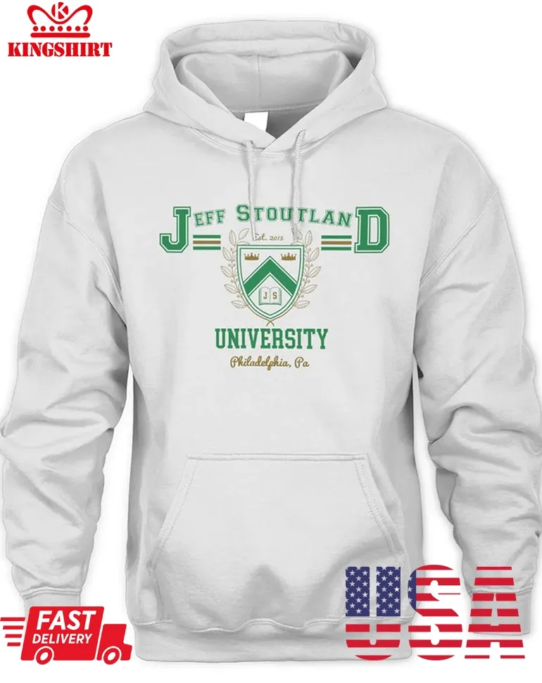 Jeff Stoutland University Hoodie, White Plus Size