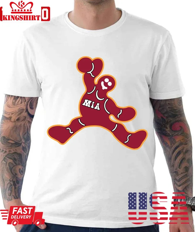 Jumping Miami Heat Gingerbread Man Unisex T Shirt Size up S to 4XL