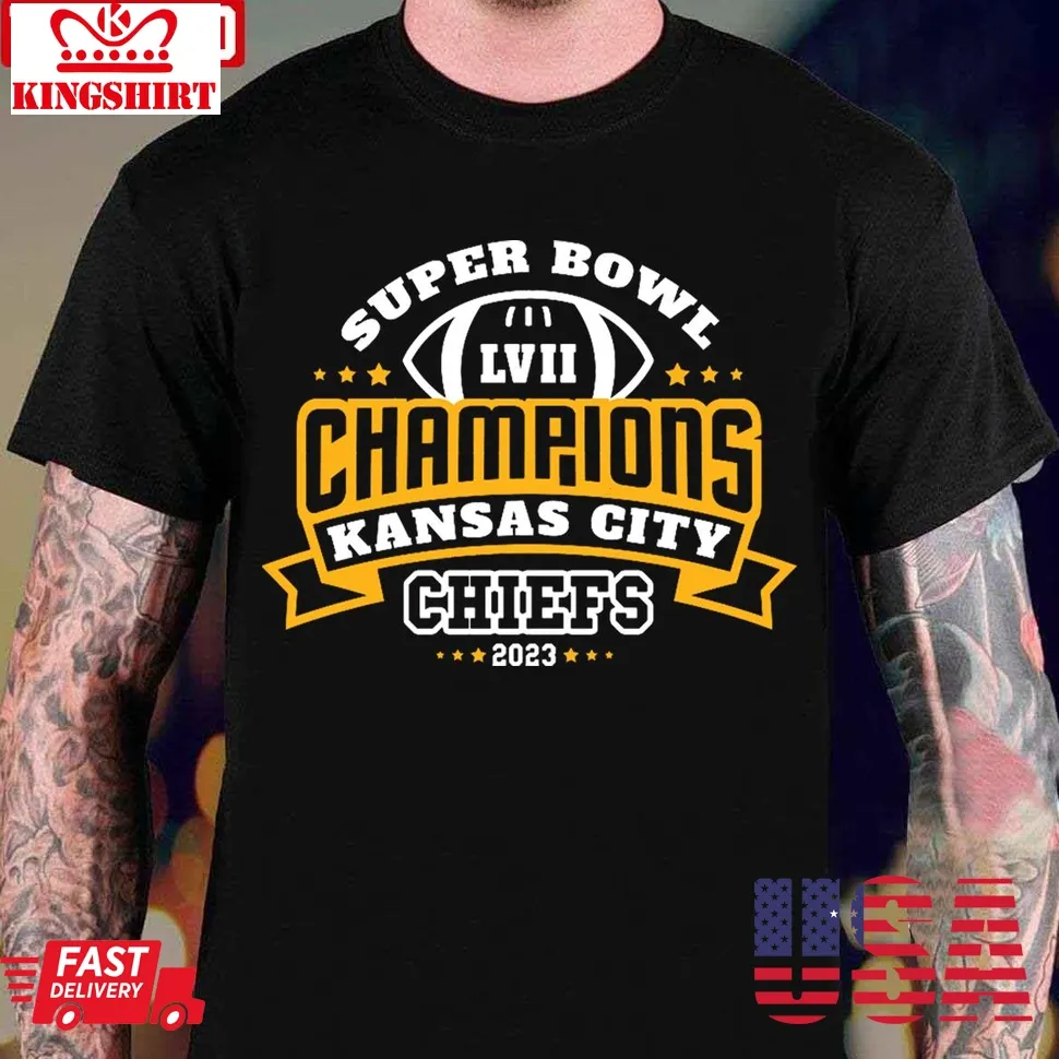 Kansas Chiefs Champions Logo Football Unisex T Shirt Size up S to 4XL