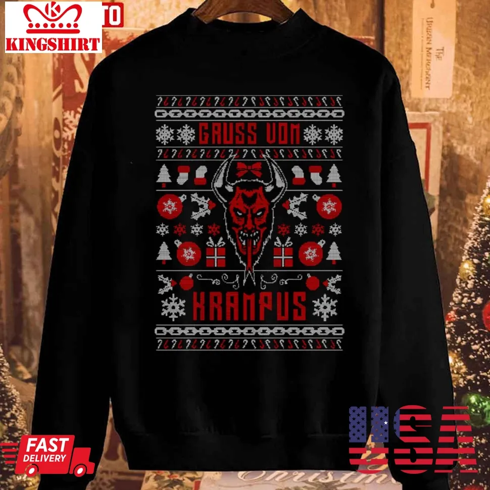 Krampus Ugly Christmas Unisex Sweatshirt Size up S to 4XL