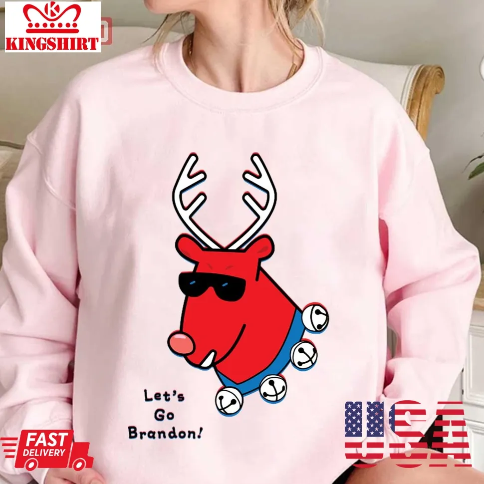Let's Go Brandon Reindeer Unisex Sweatshirt Size up S to 4XL