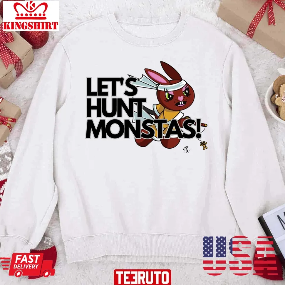 Let's Hunt Monsters Rabbit Samurai Unisex Sweatshirt Size up S to 4XL