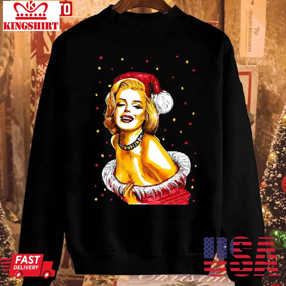 Marilyn Monroe Fanart Christmas 2023 Unisex Sweatshirt Plus Size