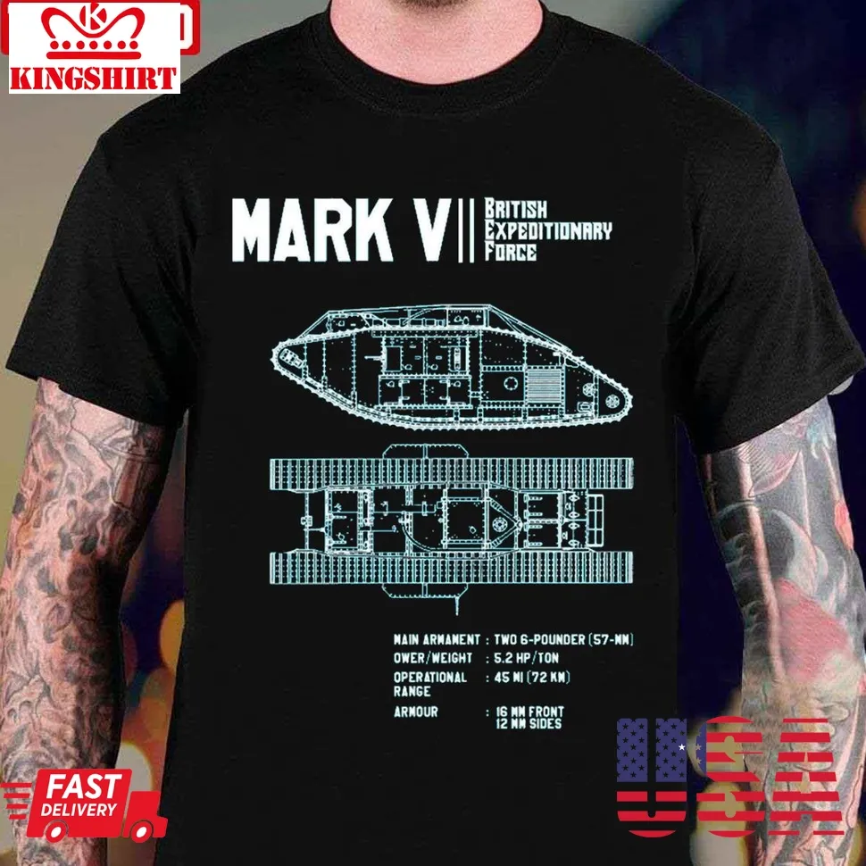 Mark V Tank Battlefield Unisex T Shirt Plus Size