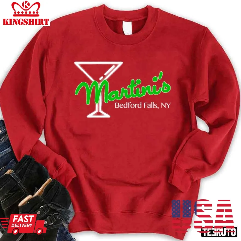 Martini's Bar Christmas Unisex Sweatshirt Plus Size