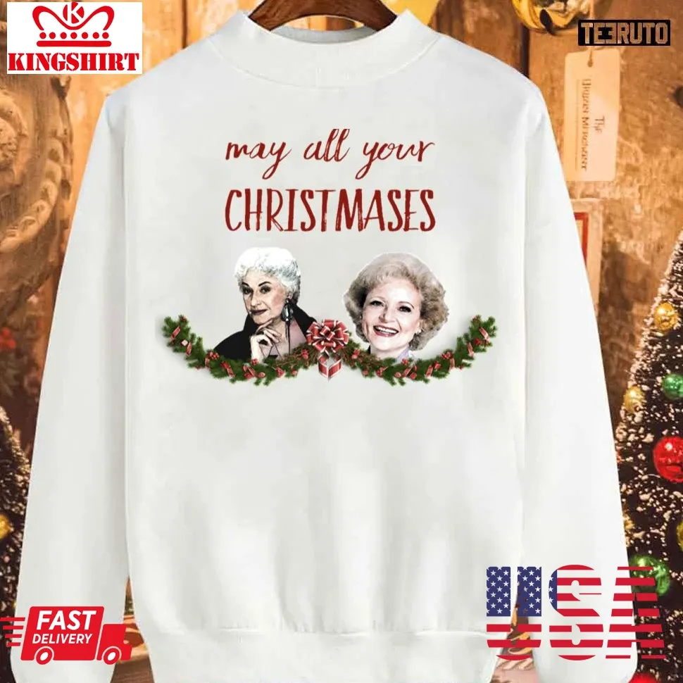 May All Your Christmases Bea White Sweatshirt Plus Size