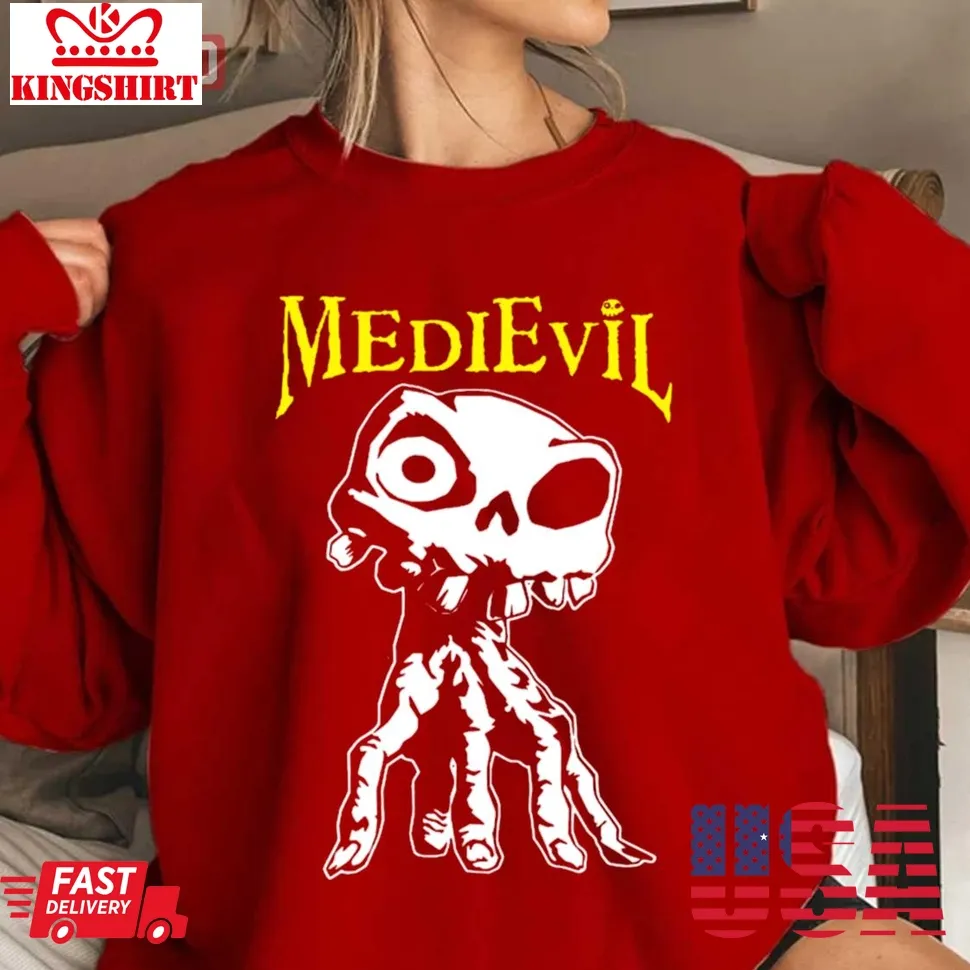 Medievil Logo Art Game Cartoon Unisex Sweatshirt Size up S to 4XL
