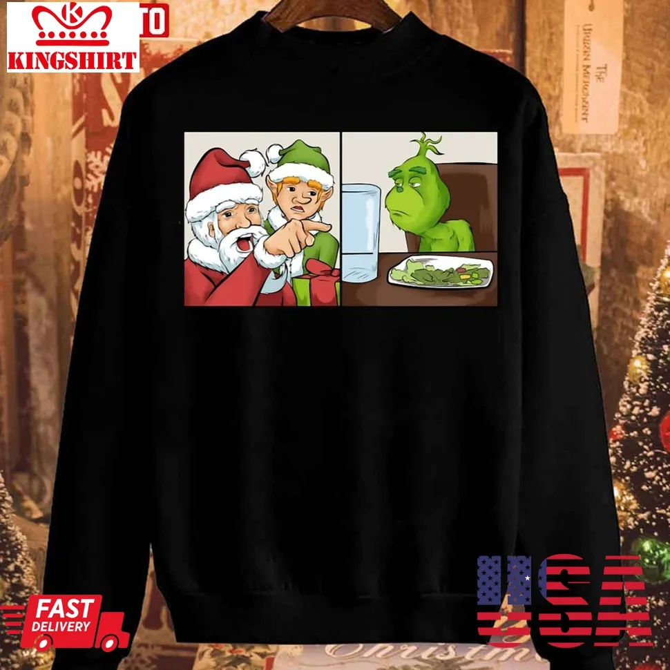 Meme Internet Christmas Griiinc Screaming Grinch Unisex Sweatshirt Size up S to 4XL