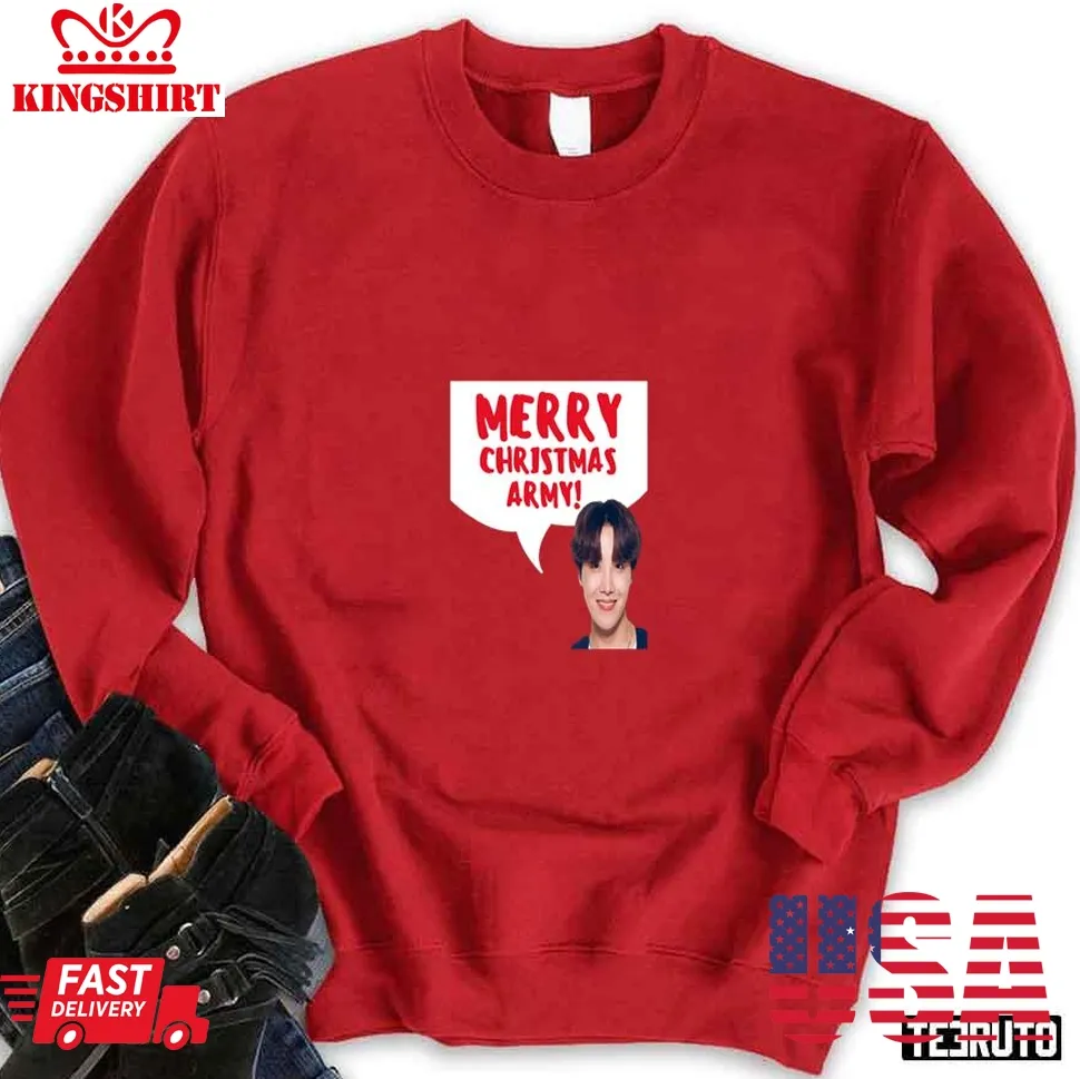 Merry Christmas Army Jhope Edition Sweatshirt Size up S to 4XL