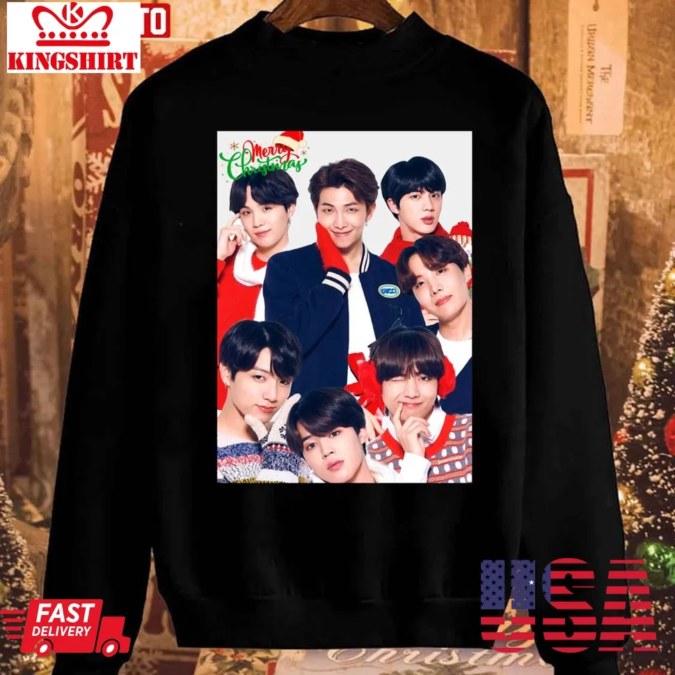 Merry Christmas With Bts 1 Sweatshirt Size up S to 4XL