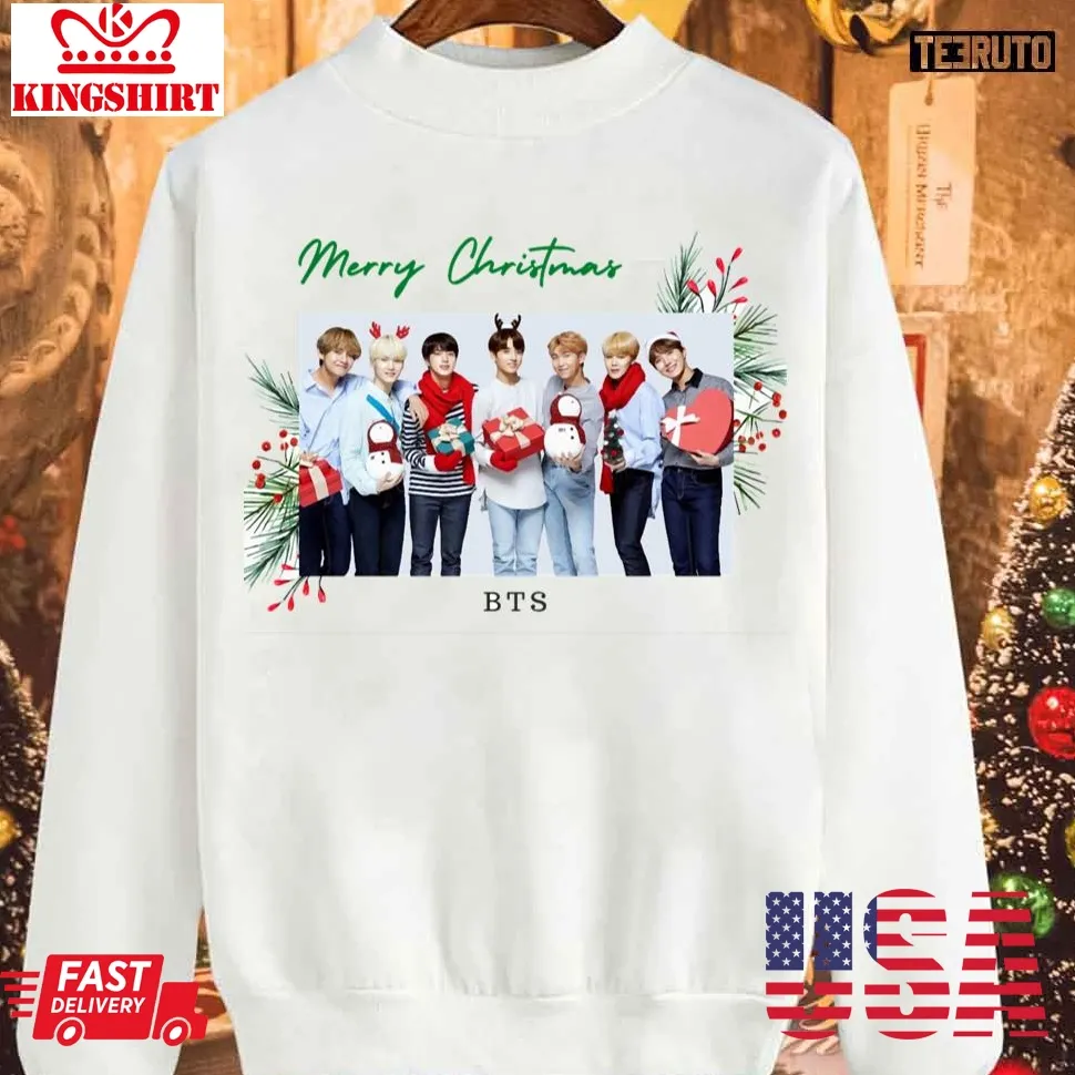 Merry Christmas With Bts 19 Sweatshirt Size up S to 4XL