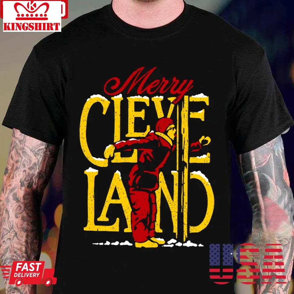 Merry Cleveland Christmas Logo Unisex T Shirt Plus Size