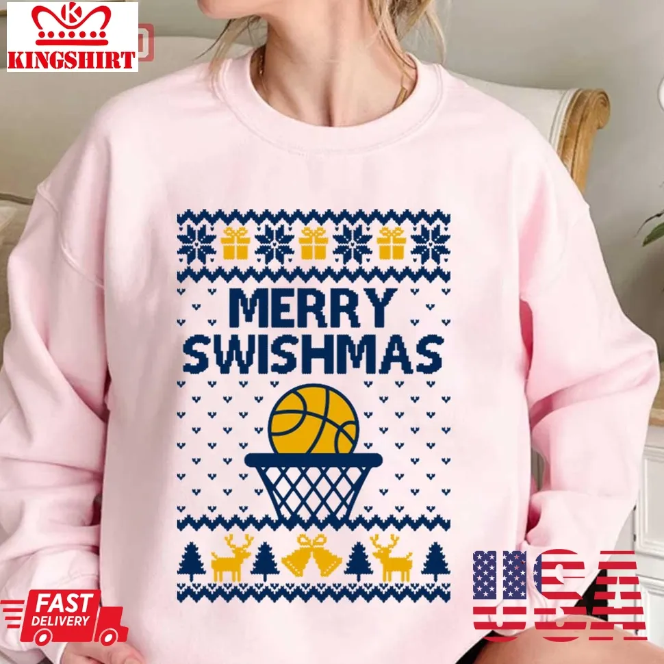 Merry Swishmas West Virginia Basketball Unisex Sweatshirt Unisex Tshirt