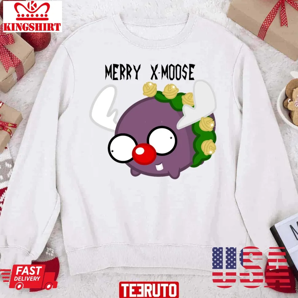 Merry X Moose Christmas Sweatshirt Size up S to 4XL