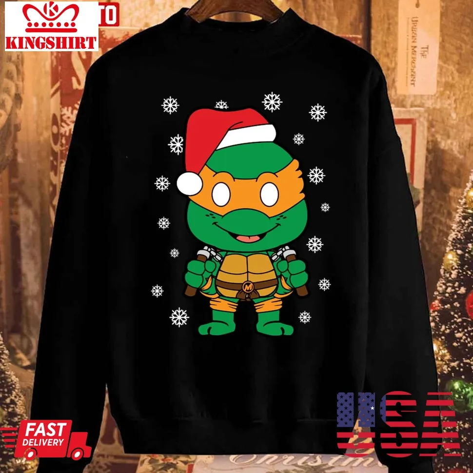 Michaelangelo Christmas Ninja Turtle Unisex Sweatshirt Unisex Tshirt