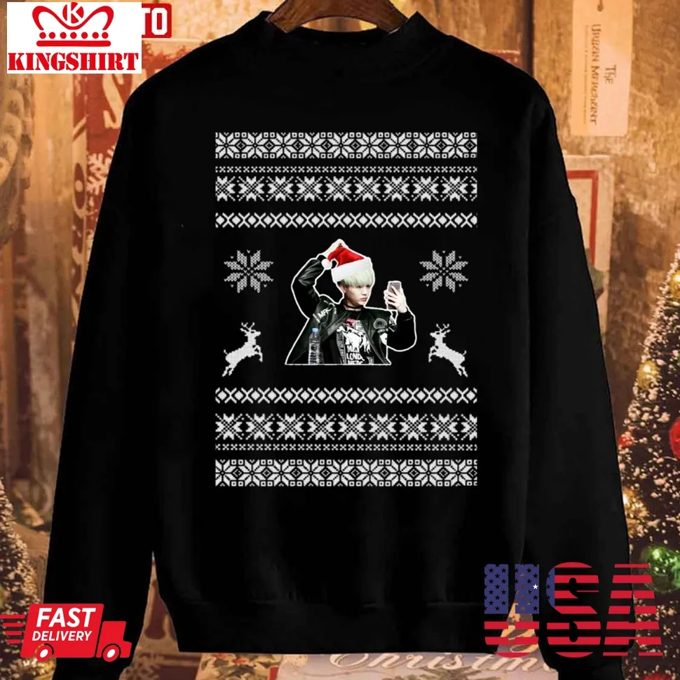 Min Yoongi Suga Christmas Print 2023 Sweatshirt Size up S to 4XL