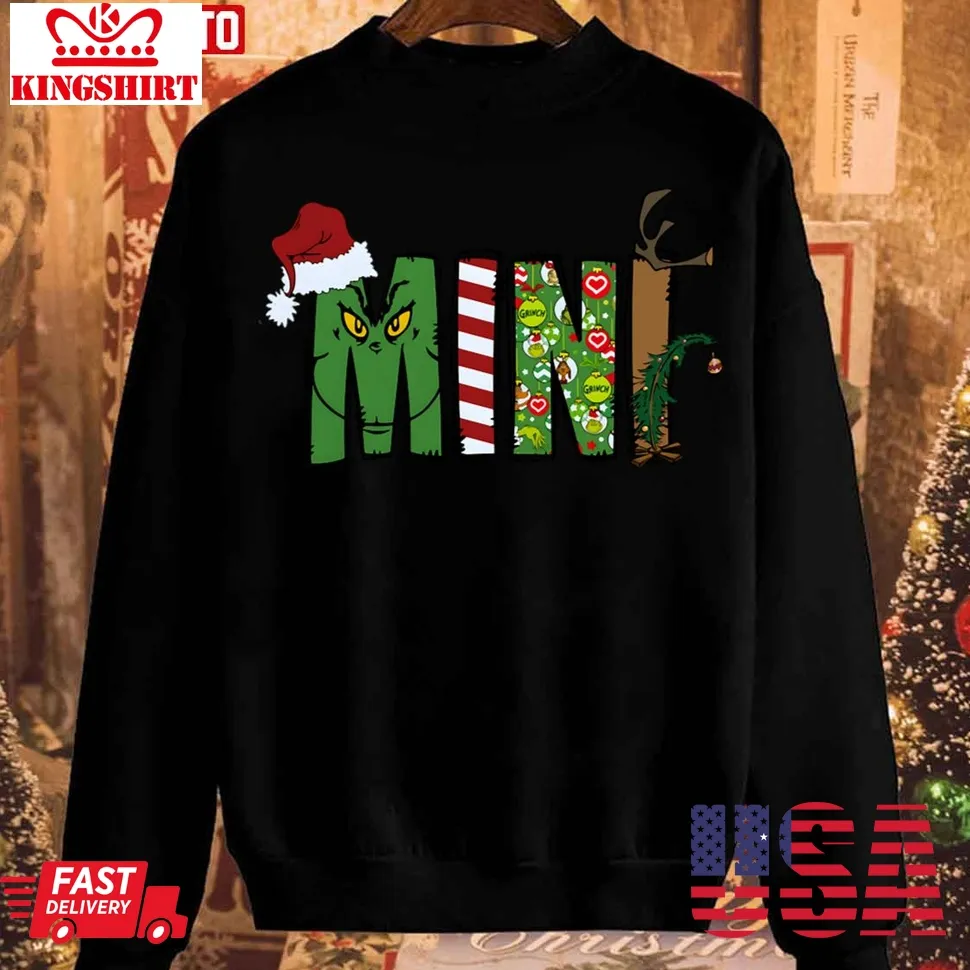 Mini Christmas Mini Grinchmas Cute Grinc Xmas Unisex Sweatshirt Size up S to 4XL