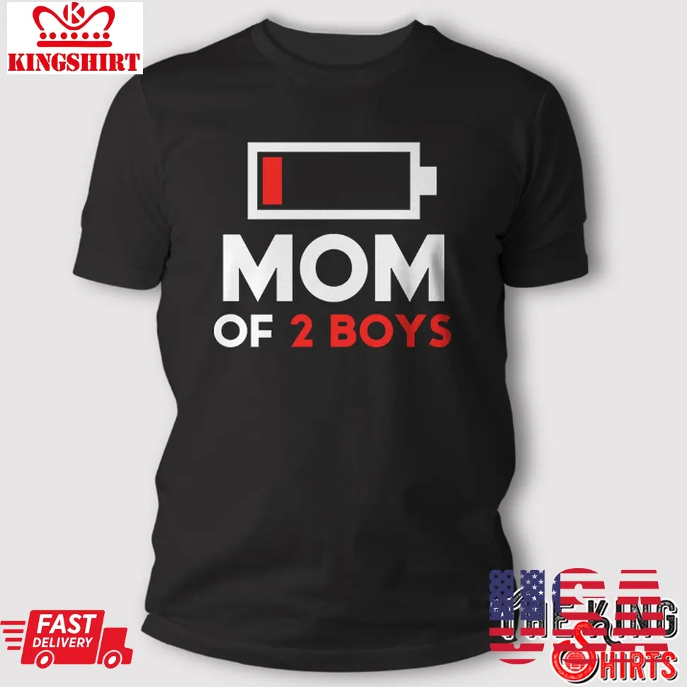 Mom Of 2 Boys T Shirt Gift From Son Mothers Day Birthday Women Plus Size