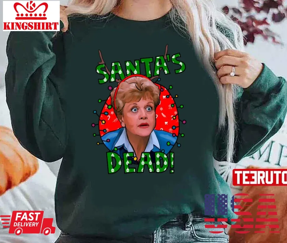 Murder She Wrote Santa's Dead Jessica Fletcher Christmas Unisex Sweatshirt Size up S to 4XL