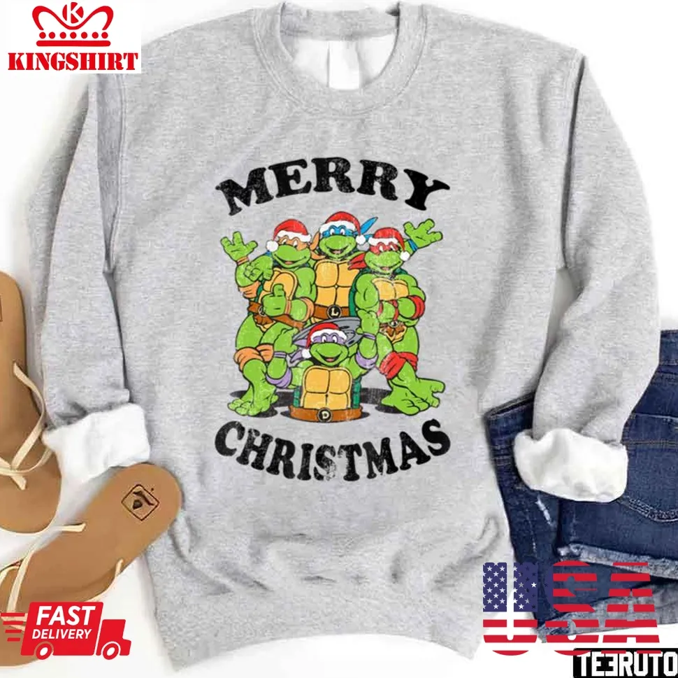 Ninja Turtles Merry Christmas Group Sweatshirt Size up S to 4XL