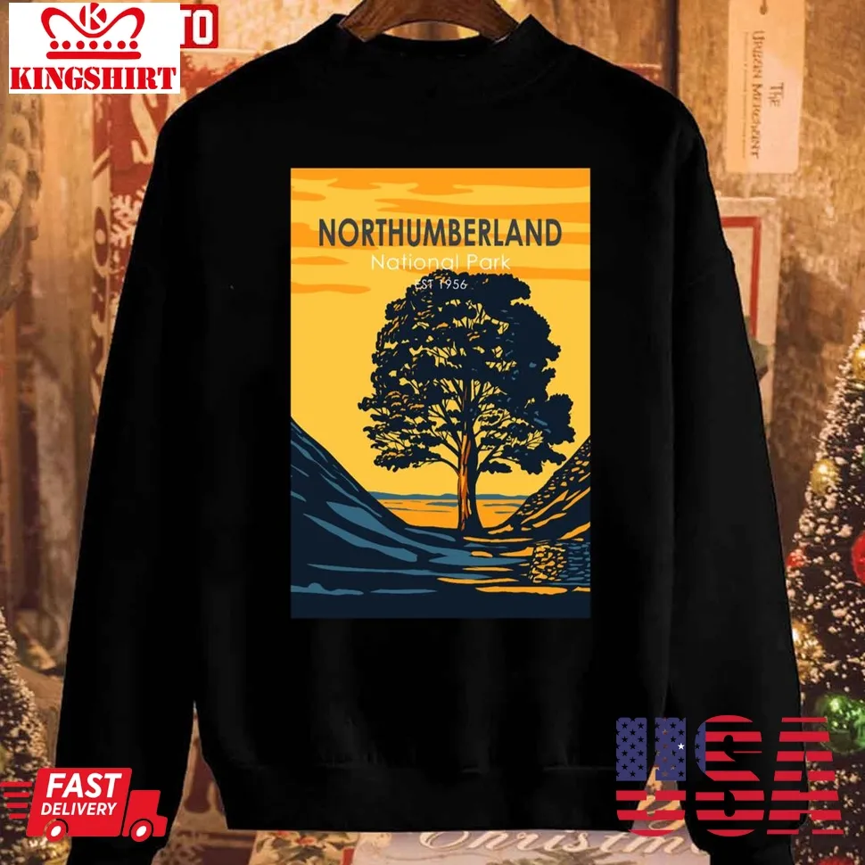 Northumberland National Park Sycamore Gap Tree England Vintage Christmas Sweatshirt Plus Size