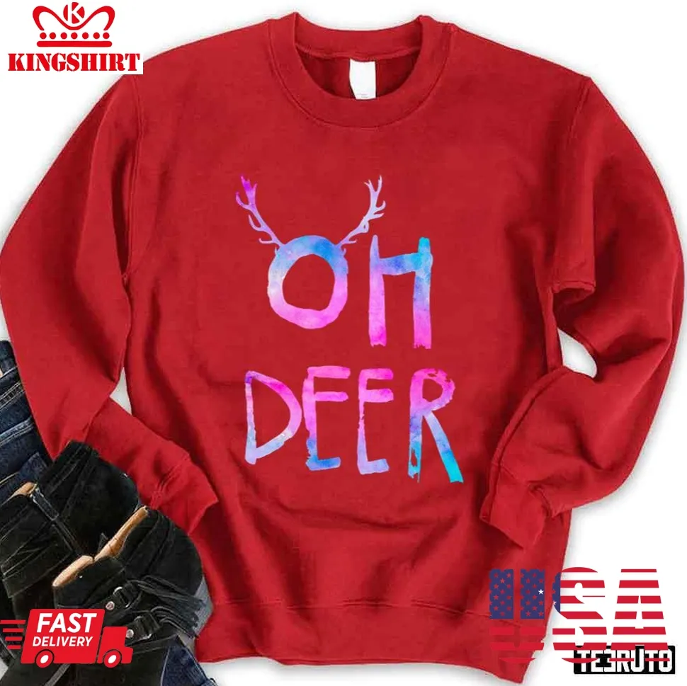 Oh Deer Reindeer Deer Christmas Sweatshirt Plus Size