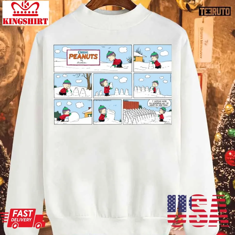 Peanut Holiday Comic Christmas Sweatshirt Size up S to 4XL