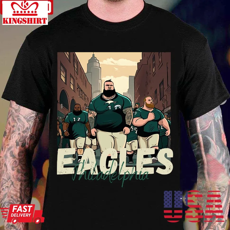 Philadelphia Eagles Football Player Graphic Design Cartoon Style Beautiful Artwork Unisex T Shirt Plus Size
