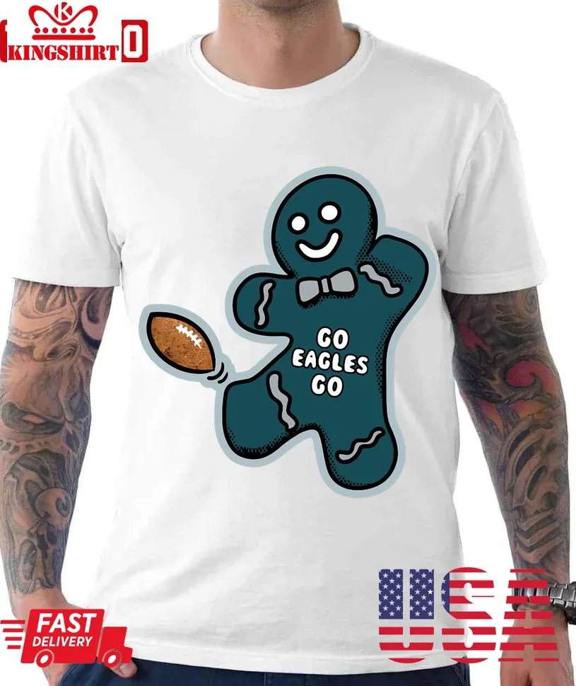 Philadelphia Eagles Gingerbread Man Unisex T Shirt Size up S to 4XL