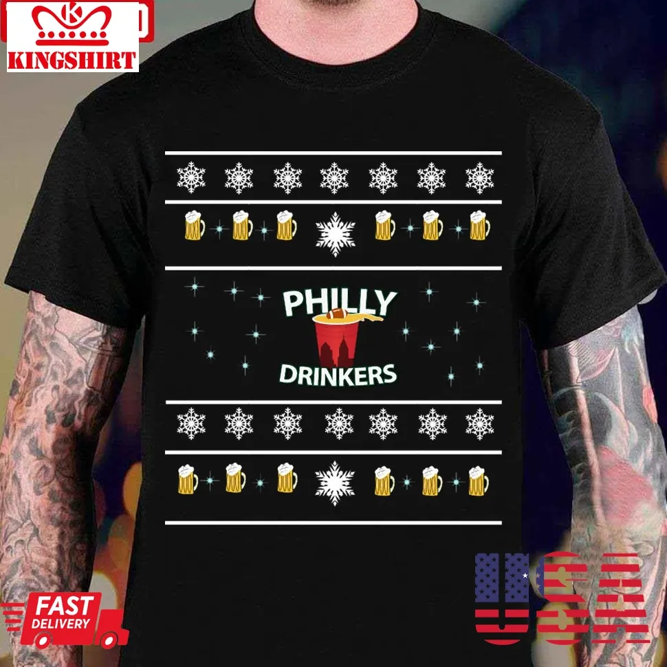Philly Drinkers Christmas Pattern Unisex T Shirt Unisex Tshirt