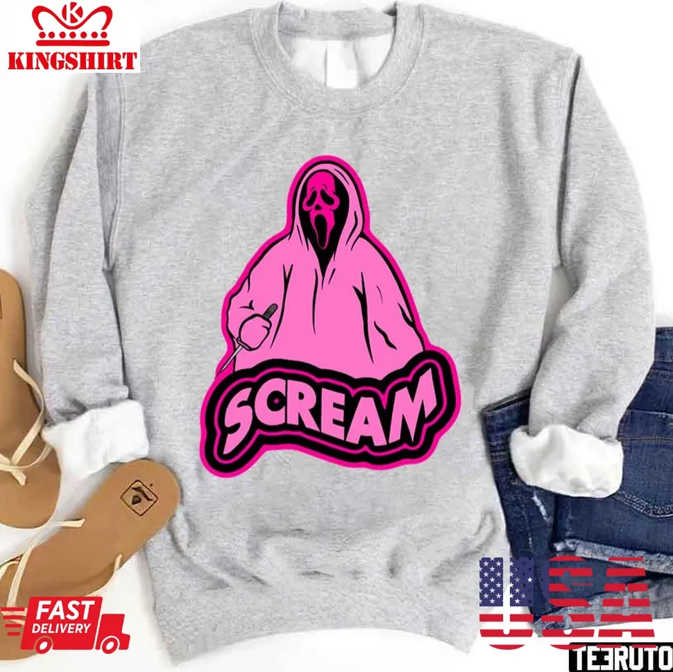 Pink Ghostface Art Lover Gifts Unisex Sweatshirt Plus Size