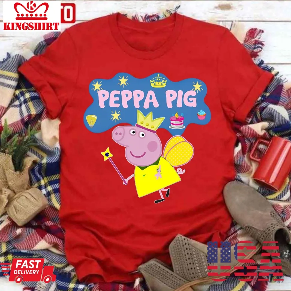 Prince Peppa Funny Fairy Unisex T Shirt Size up S to 4XL