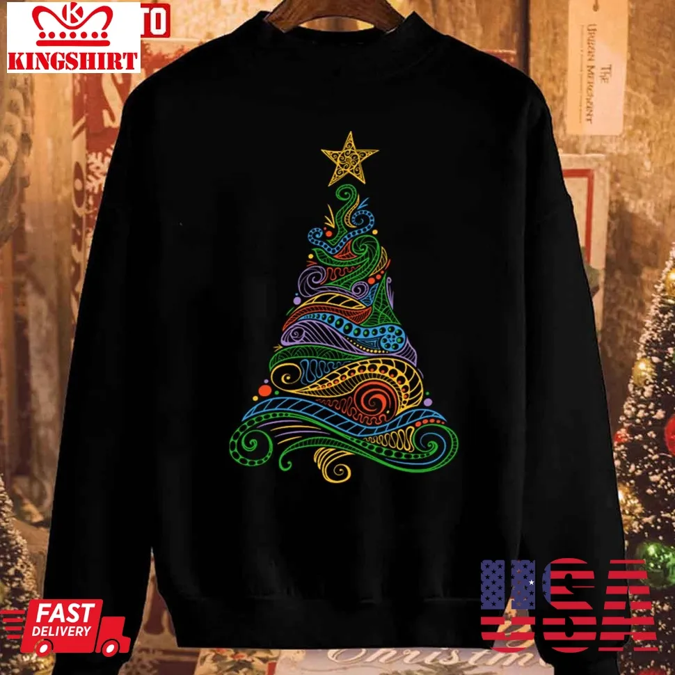 Psychedelic Christmas Tree Unisex Sweatshirt Unisex Tshirt