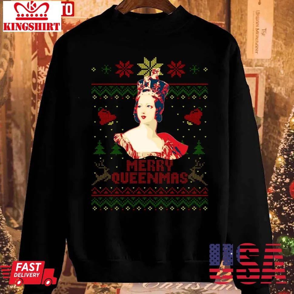 Queen Victoria Merry Queenmas Christmas Unisex Sweatshirt Plus Size
