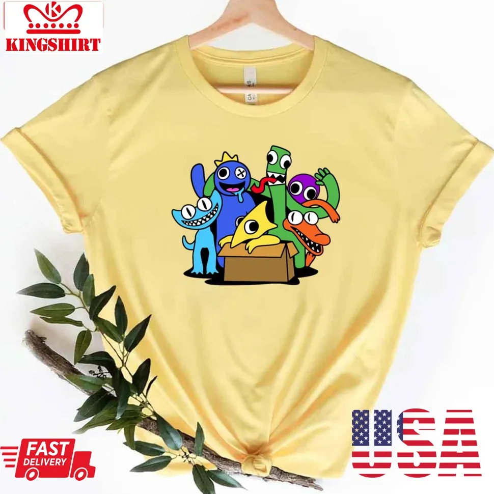 Rainbow Friends With Cyan And Yellow Unisex T Shirt Unisex Tshirt