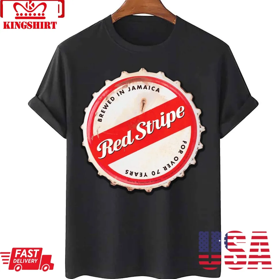 Red Stripe Bottle Cap Unisex T Shirt Unisex Tshirt