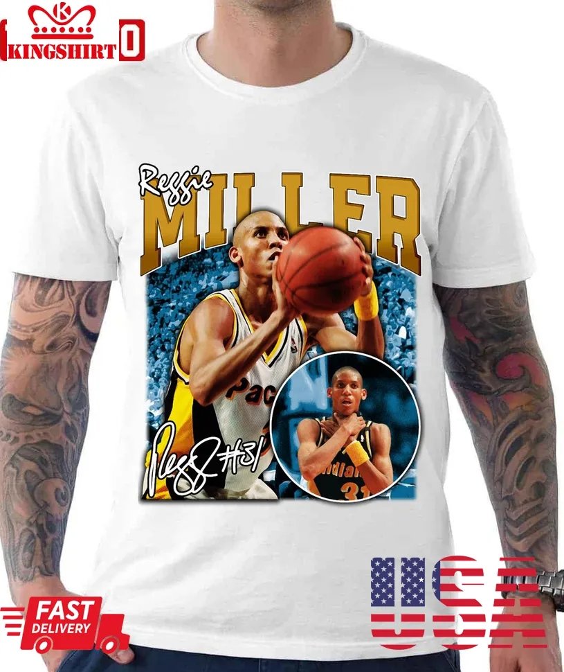Reggie Miller Choke Sign Basketball Legend Player Signature 90S Unisex T Shirt Size up S to 4XL
