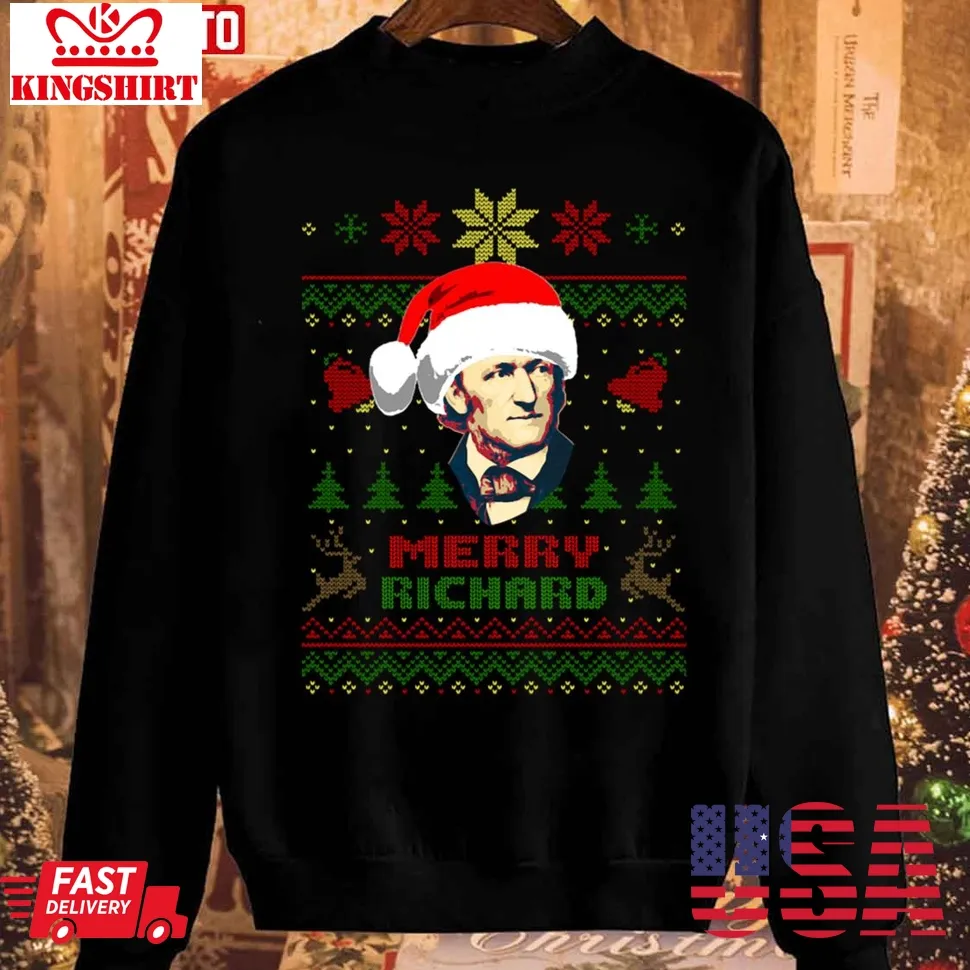Richard Wagner Merry Richard Christmas Unisex Sweatshirt Size up S to 4XL