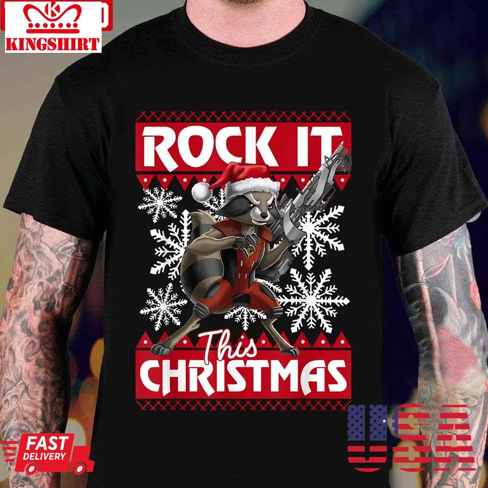Rock It This Christmas Vintage Unisex T Shirt Plus Size
