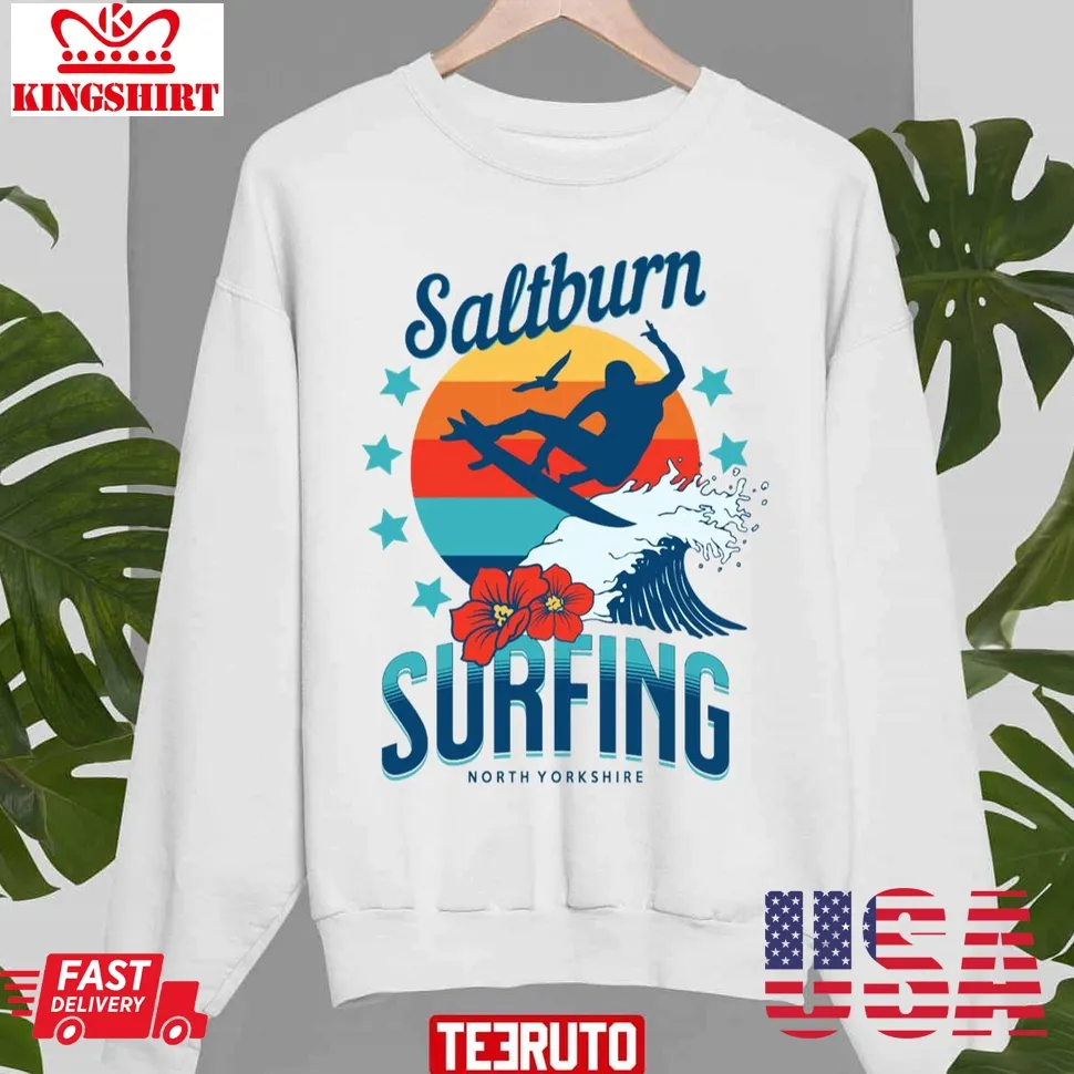 Saltburn Surfing North Yorkshire Surfer Iconic Unisex T Shirt Plus Size