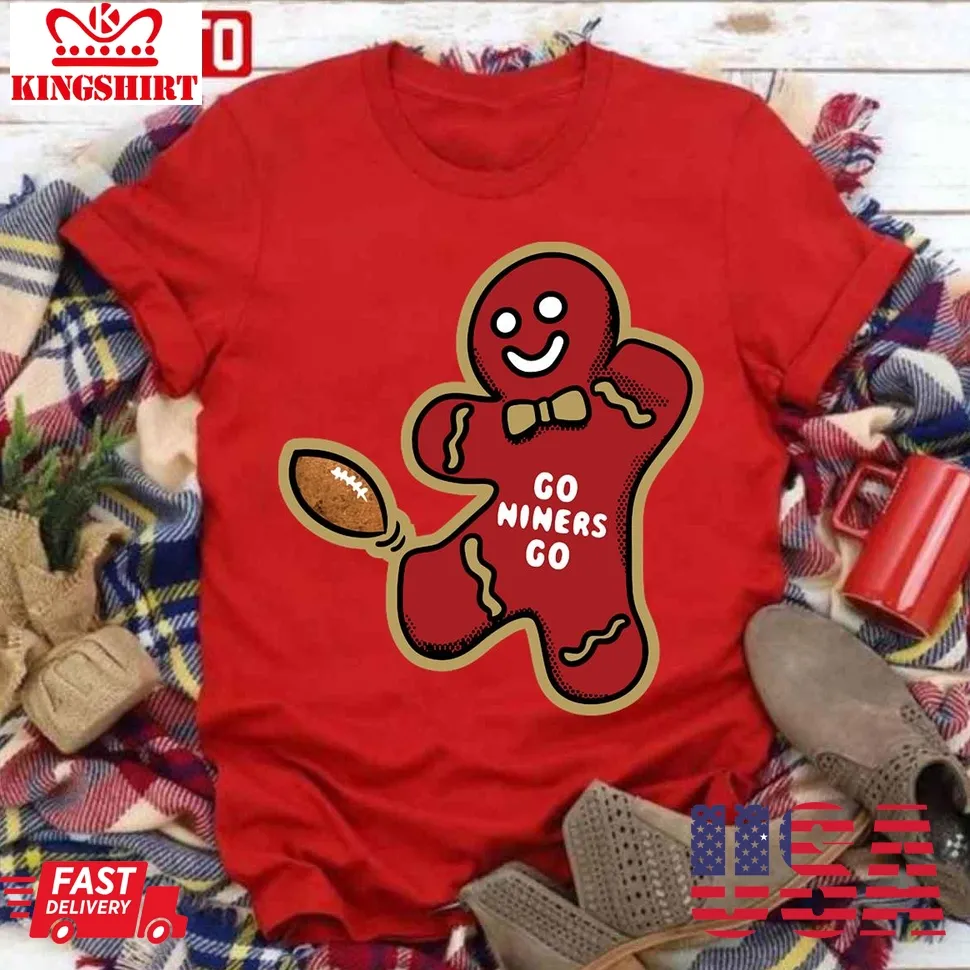 San Francisco 49Ers Gingerbread Man Unisex T Shirt Size up S to 4XL