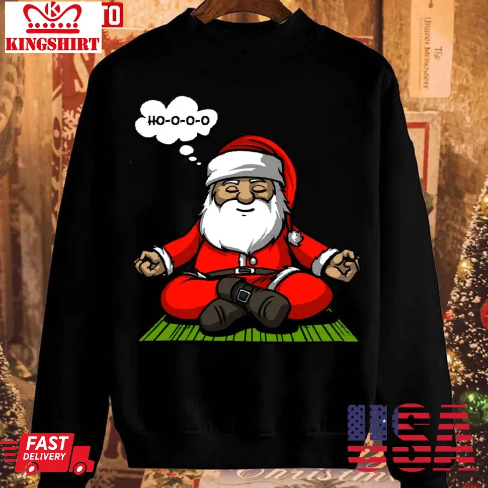 Santa Christmas Meditation Unisex Sweatshirt Plus Size
