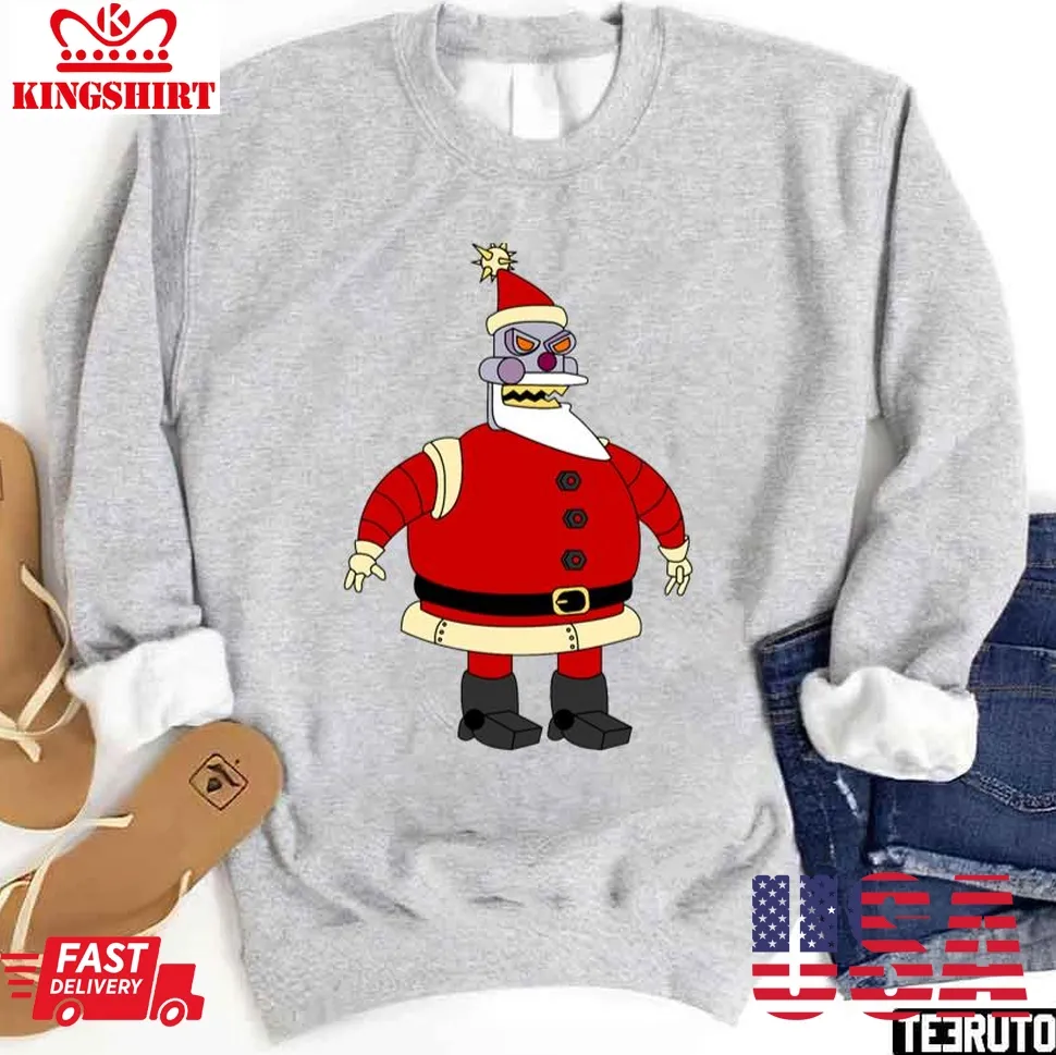 Santa Claus Bot Christmas Sweatshirt Size up S to 4XL