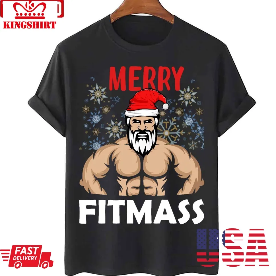 Santa Claus Gym Christmas Gym Xmas Unisex T Shirt Size up S to 4XL
