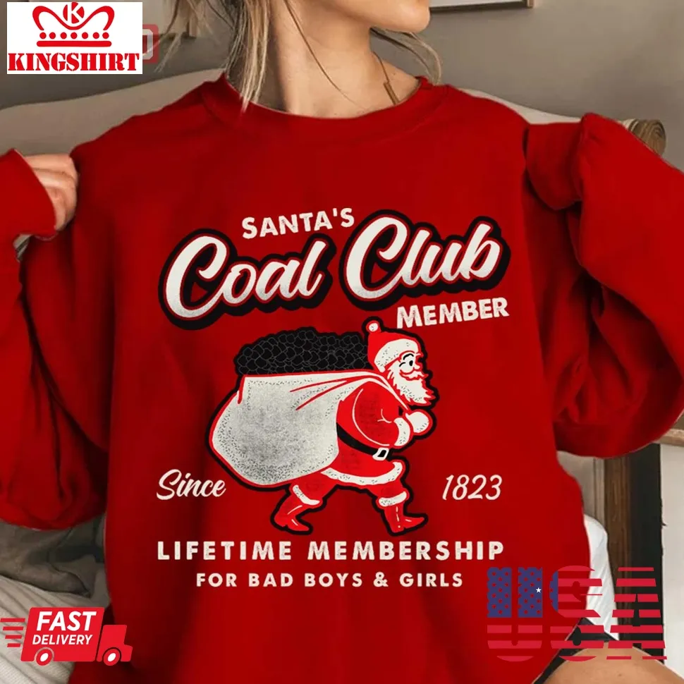 Santa's Coal Club Member Christmas Unisex Sweatshirt Plus Size