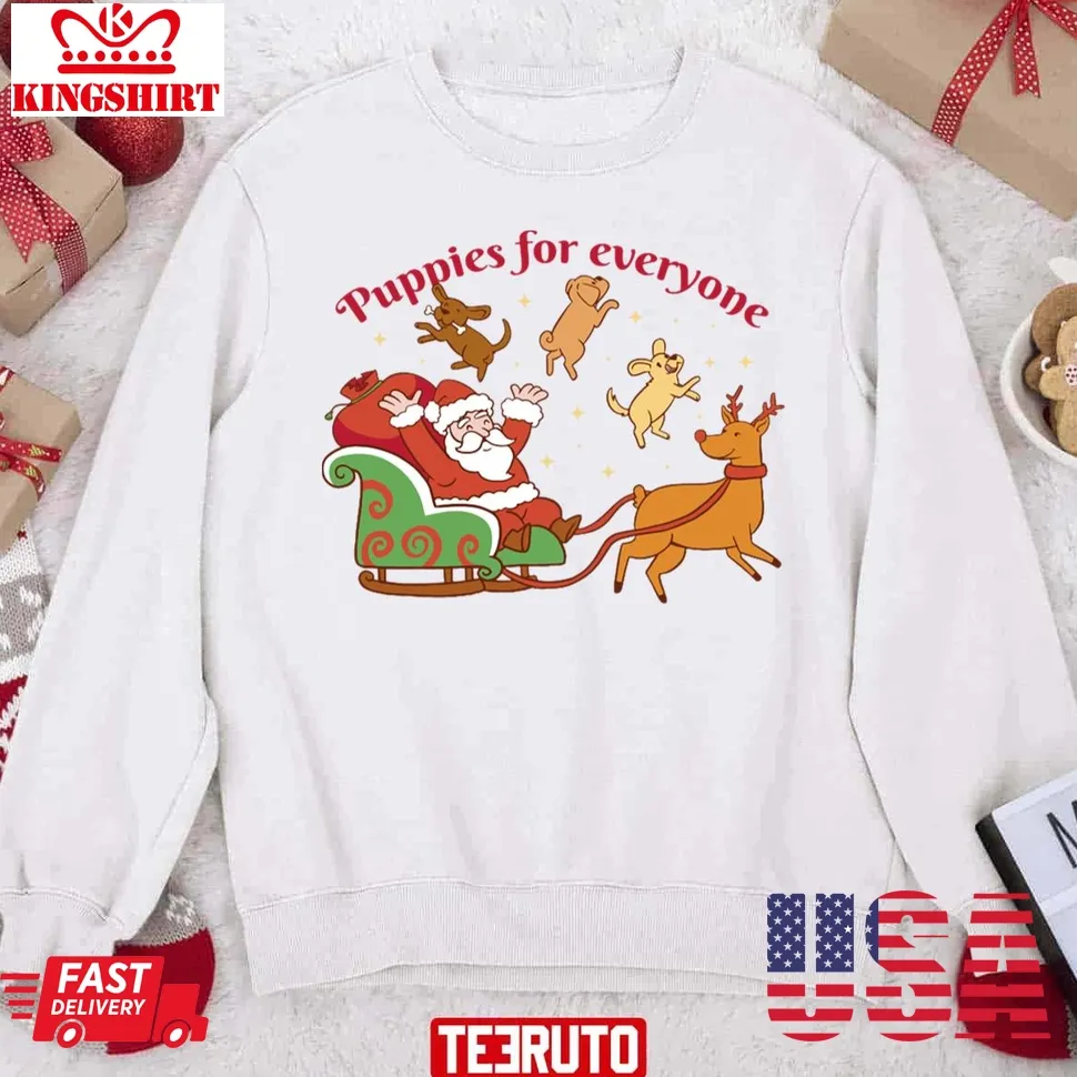 Santa's Sliding Puppies Bringing Joy To Everyone This Christmas Unisex Sweatshirt Plus Size