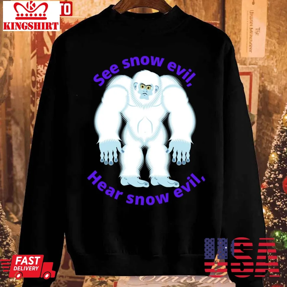 Scary Snowman Snow Pun 2023 Christmas Sweatshirt Size up S to 4XL