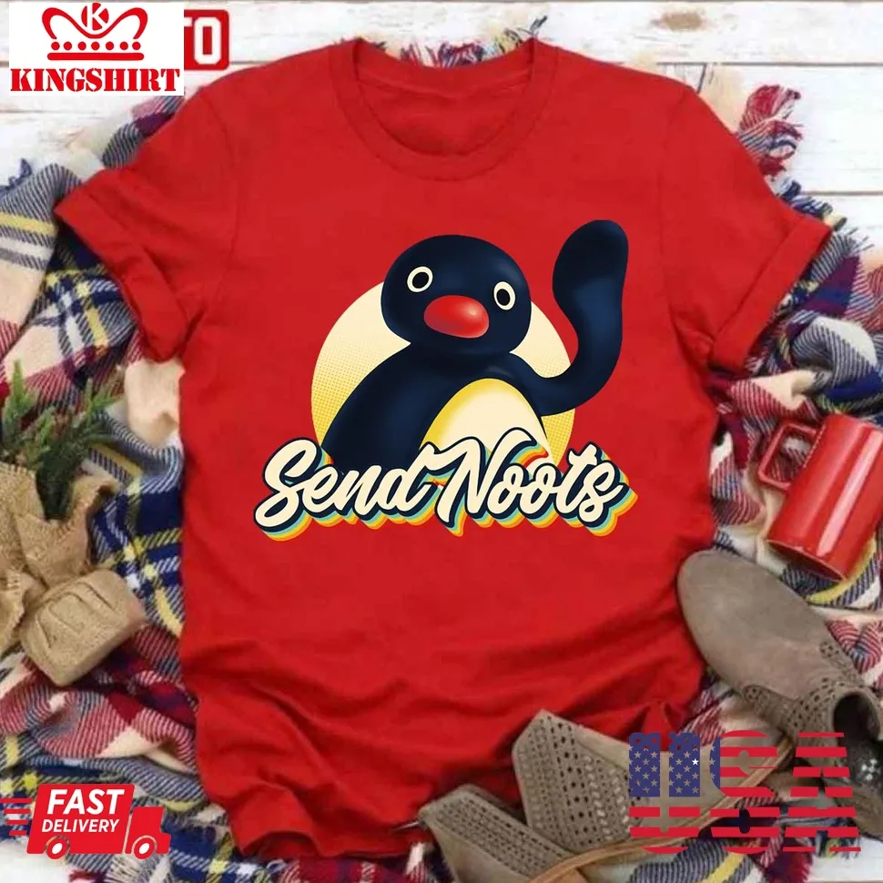 Send Noots Funny Pingu Tiktok Unisex T Shirt Size up S to 4XL