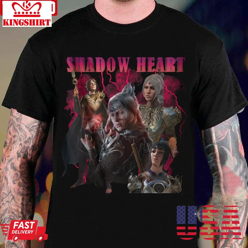 Shadow Heart Baldurs Gate 3 Unisex T Shirt Size up S to 4XL